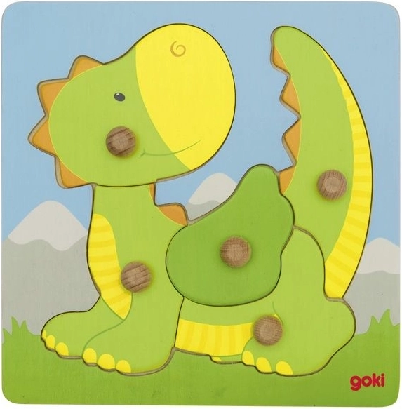 Goki puzzle din lemn dragon, 5 piese