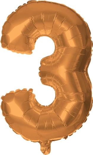 Balon folie cifră 3, 30 cm, bronz TORO