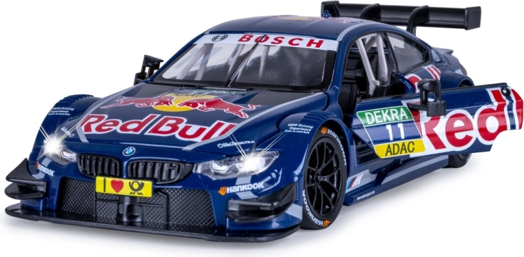 Model metalic JAMARA BMW M4 DTM la scara 1:24, albastru, cu lumini și sunete