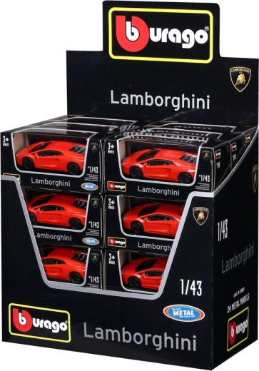 Model auto din metal BBURAGO Street Fire Lamborghini 1:43 (display 24 buc)