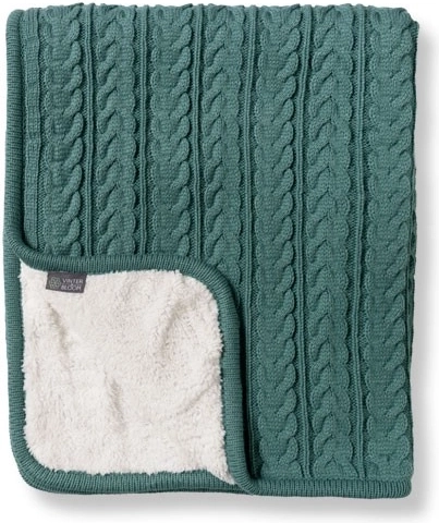 VINTER & BLOOM pătură reversibilă Cuddly misty green