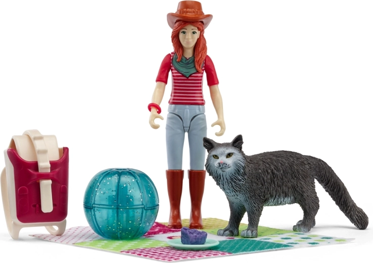 Set de buzunar Schleich distracție la picnic cu Hannah și pisica