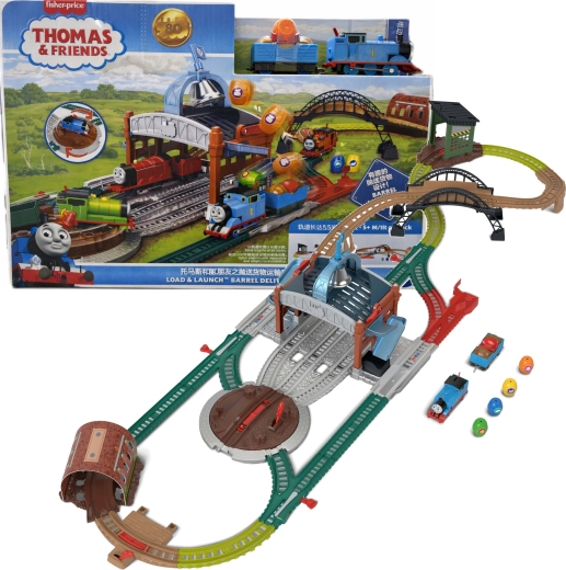 Fisher-Price Thomas și prietenii: cale ferată Livrarea butoaielor, încarcă și lansează cu locomotiva Thomas