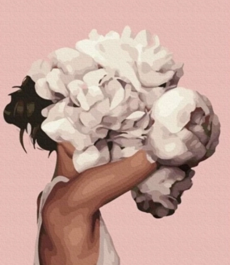 Pictură cu diamante – cap abstract în nori 30 × 40 cm