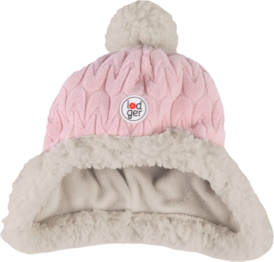 Căciulă fleece Lodger hatter empire fleece sensitive cu pompon roz (3–6 luni)