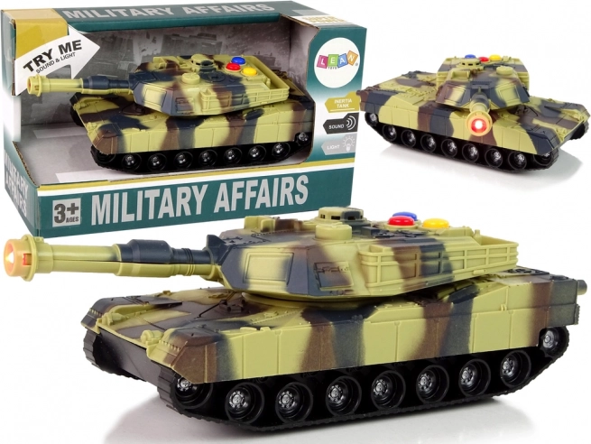 Tanc militar 1:32 camuflaj maro cu sunete și lumini