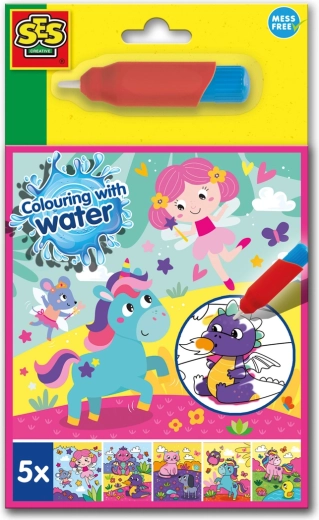 Pictură cu apă – cărți de colorat fantezie cu pensulă