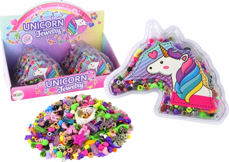 Set de creat brățări cu mărgele și pandantive unicorn