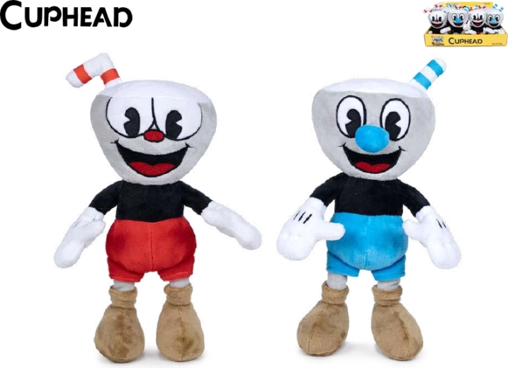 Figurine din pluș CUPHEAD și MUGMAN 25 cm