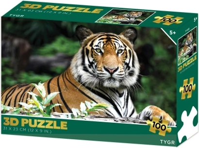 Puzzle 3D tigru, 100 piese