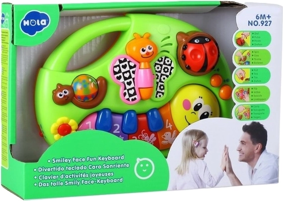 Hola SmilyPlay keyboard muzical pentru copii cu față veselă