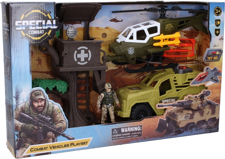 Set de joacă militar cu elicopter și efecte