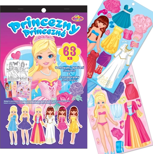 Autocolante de îmbrăcat și cărți de colorat Prințese