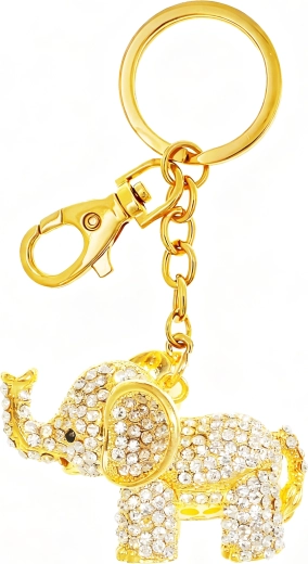 Breloc auriu cu elefant Deluxe