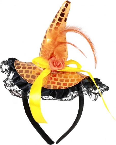 Bentiță cu mini pălărie de vrăjitoare