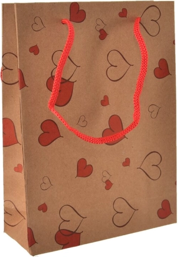 Pungă cadou cu motiv de inimioare 15 × 6 × 20 cm