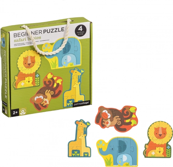 Petite Collage Primul Puzzle Pui Safari