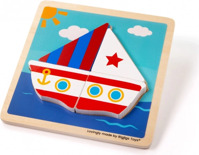 Puzzle din lemn cu piese de inserat – Velier