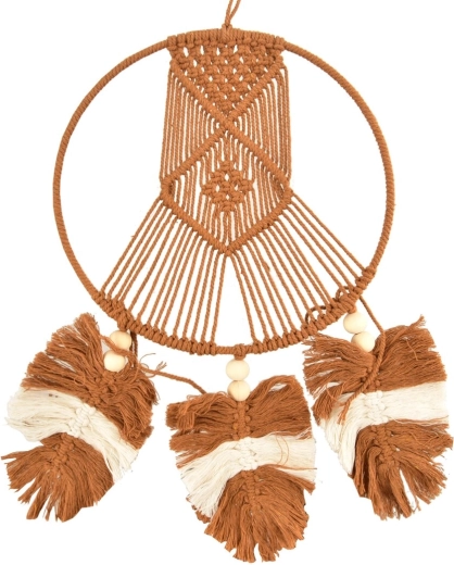 Prinător de vise din bumbac, maro, 65 cm – decorațiune boho de agățat