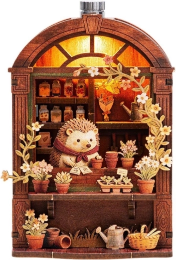 2Kids Toys puzzle 3D din lemn magnet „Florăria ariciului”