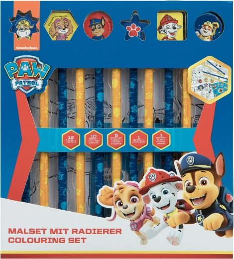 Paw Patrol set de colorat cu radieră – 29 piese