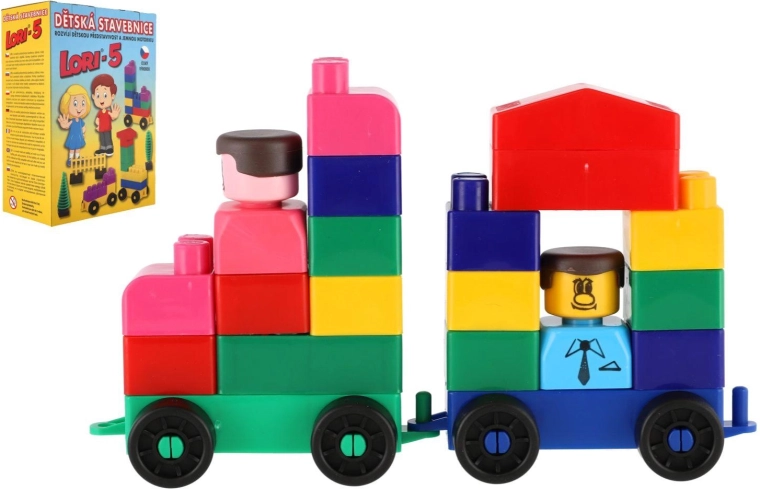 Set de construcție politehnic LORI, 76 de piese, 5 culori