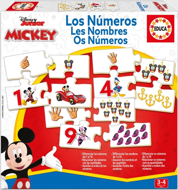 Educa puzzle Mickey și prietenii – numărat 10×4 piese