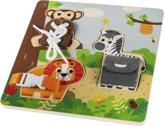 puzzle montessori din lemn safari cu animale