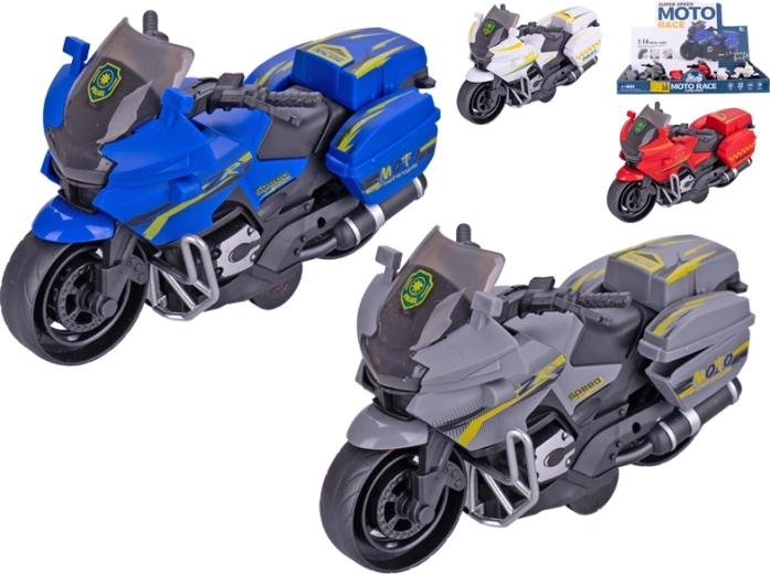 Motocicletă de poliție cu mecanism de inerție 14 cm