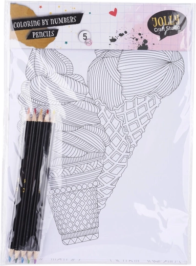 Set de planșe de colorat A4 cu creioane colorate duble