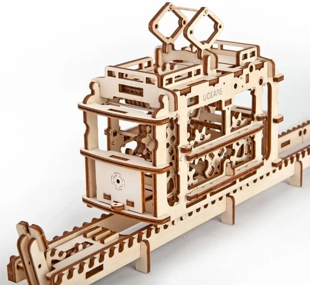 Ugears telecabină cu traseu – puzzle mecanic 3D din lemn