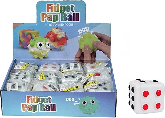 Zar moale din silicon cu puncte reliefate „pop it” 6 cm (12 buc.)