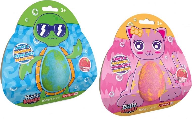 Bombă efervescentă pentru baie cu parfum de căpșuni ZIMPLI KIDS