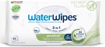 Șervețele umede WATERWIPES Baby & Toddler 3 în 1, 60 buc