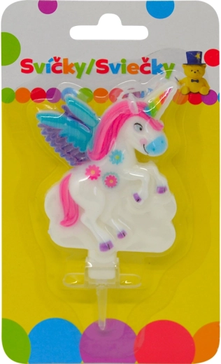 Lumânare de aniversare cu unicorn și suport