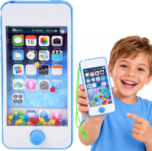 Joc de apă în formă de smartphone cu bile