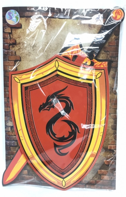 Sabie și scut din spumă cu motiv de dragon