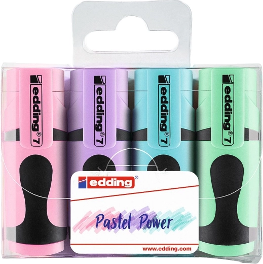 Evidențiatoare Edding Mini Pastel, set 4 buc