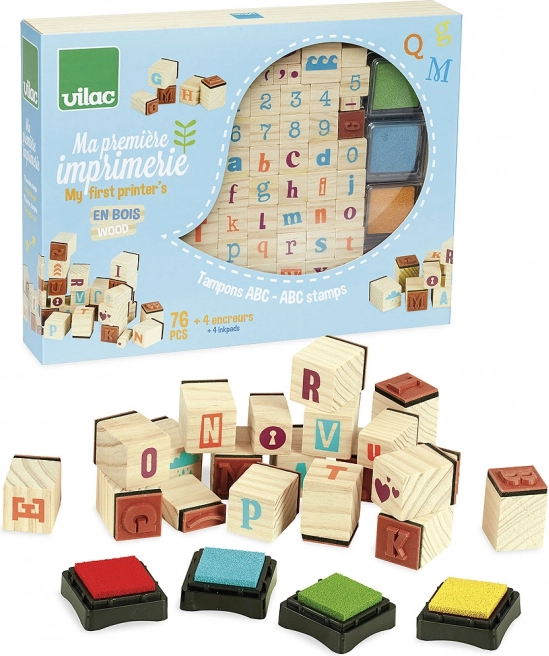Vilac Ștampile din lemn Alfabet