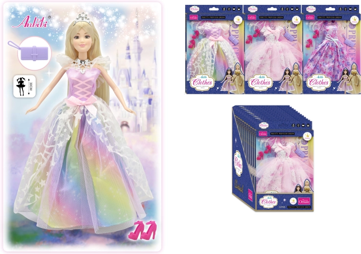 Rochii clasice de prințesă pentru păpuși de 30 cm SPARKYS (mai multe variante)