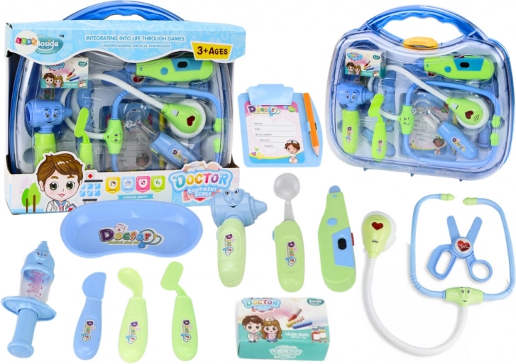 Set medical pentru micul doctor în valiză Luminează Sună albastru