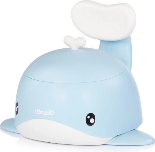 Olită Chipolino pentru copii cu spătar, balenă, albastră