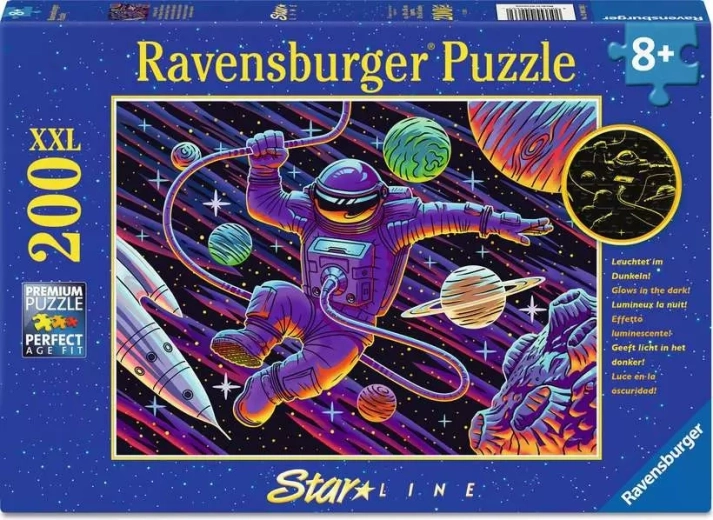 Puzzle fosforescent Ravensburger Excursie în spațiu XXL 200 de piese