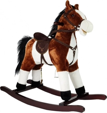 Cal legănat maro închis cu sunete și mișcări