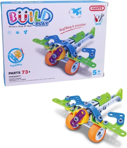 Set de construcție Micul Mecanic Junior avion, 73 de piese
