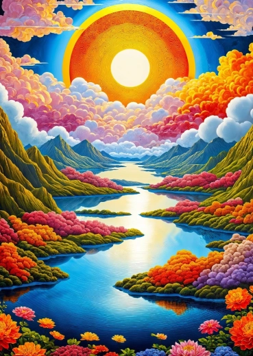 Puzzle Enjoy Răsărit de soare lin 1000 de piese