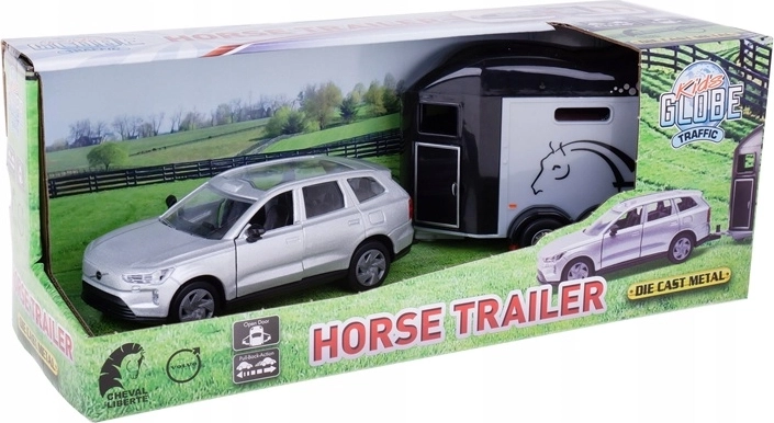 Kids Globe Volvo EX90 cu remorcă pentru cai și cal
