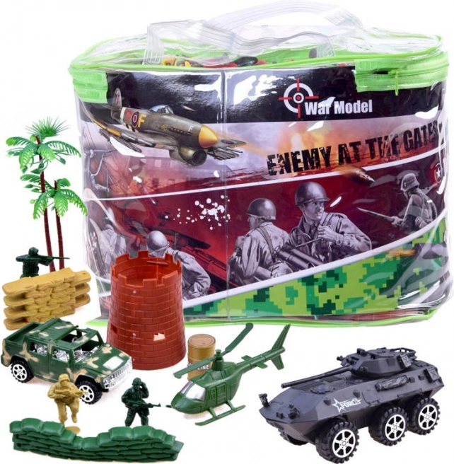 Set mare de jucării militare cu tancuri și soldați