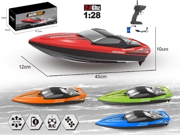 Barcă cu motor RC 2,4 GHz cu încărcare USB