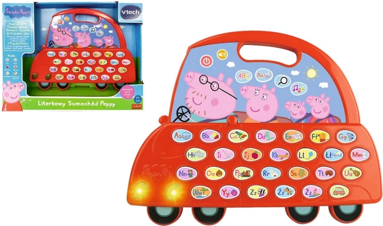 Peppa Pig – mașinuță interactivă cu litere